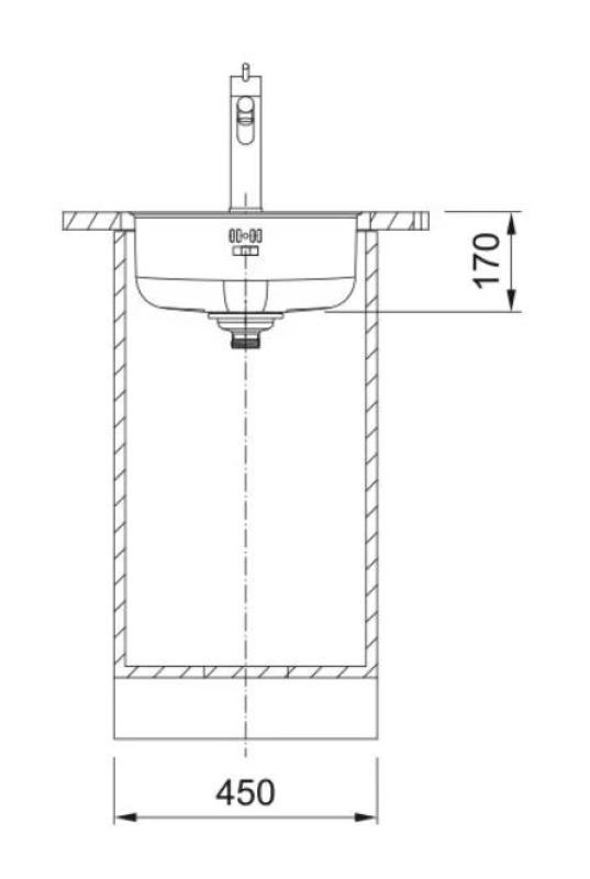 Franke Rondo ROX 210.38 chiuvetă rotundă din oțel inoxidabil 43,9 cm montaj pe suprafață 127.0688.778