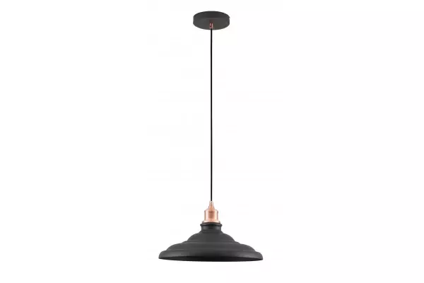 Decorațiunea Loret este un pendul negru atemporal cu un diametru de 34,8 cm.