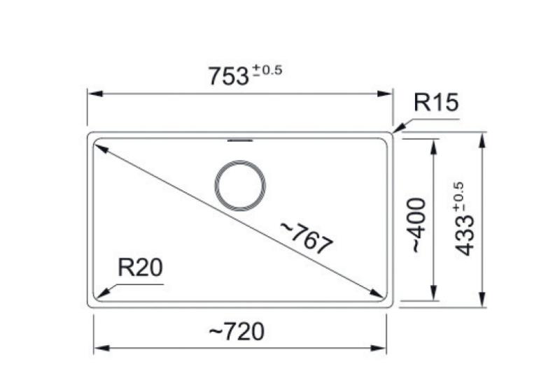 Franke Maris MRG 110-72 Fragranite ediție neagră chiuvetă submontată mat negru