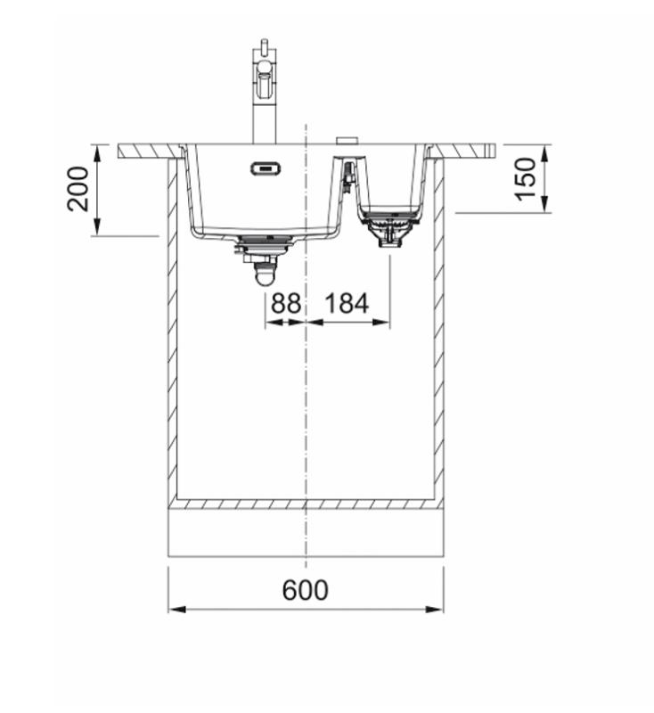 Franke Maris MRG 160-34-15 ediția Fragranite negru mat chiuvetă încorporabilă cu vas mare pe stânga
