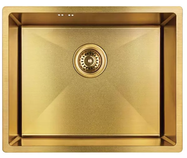 Aquadesign Sinks chiuvetă din oțel inoxidabil aurit, culoare aurie PVD gold 50x40, montaj subblat, suprafață plană și montaj deasupra blatului 1208957698.