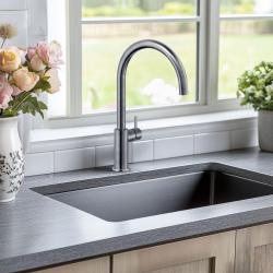 Aquadesign Sinks chiuvetă din oțel inoxidabil gun metal, culoare antracit PVD 50x40 montaj sub blat, semiincastrată și suprapusă 1208957702.