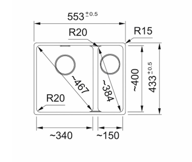 Franke Maris MRG 260-34-15 Fragranite Onyx chiuvetă cu partea stângă pentru instalare la suprafață plană