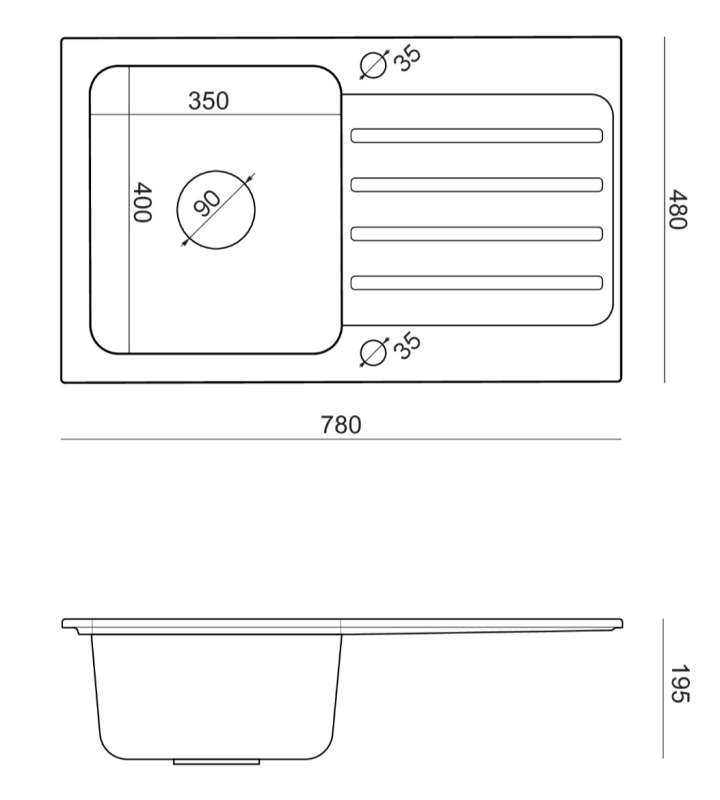 Cuvertură Quadri Fusion, chiuvetă din oțel inoxidabil cu zonă de scurgere din granit bej, 78x48, reversibilă 1208957878.