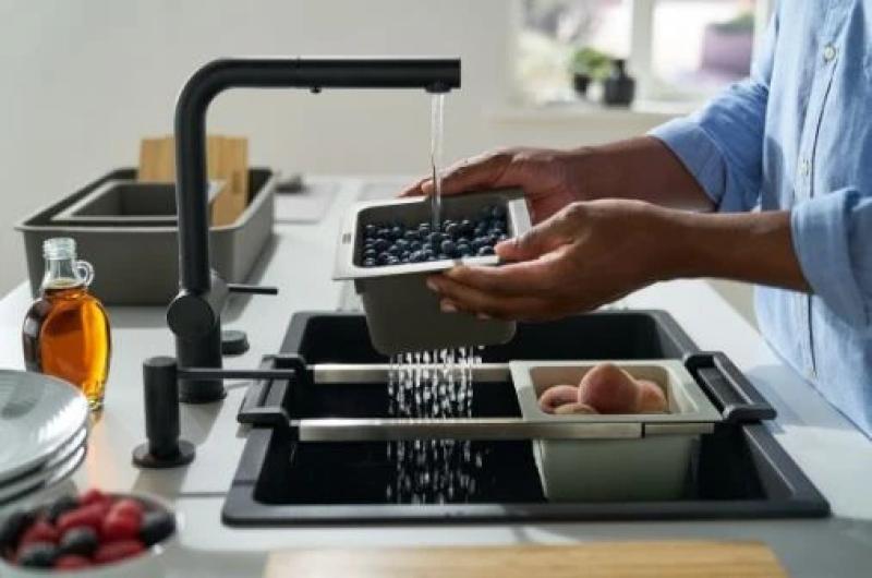 Franke Accessoires universal în set de 5, placă de tăiere, tavă de inserție, covoraș de scurgere și tavă de depozitare 112.0655.489