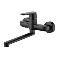 Aquatrimo Chopin robinet de bucătărie monocomandă montat pe perete, culoare negru mat, cu gura de scurgere de 297 mm 21CP8469SW