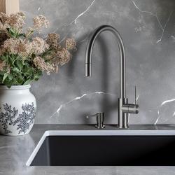 Lorreine Royal Aire Robinet de bucătărie gun metal antracit cu duză extractibilă AIRE-GUNMETAL