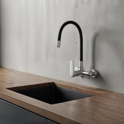 Aquatrimo Chopin perete robinet cromat cu gura de scurgere flexibilă înaltă 21CP8462CM