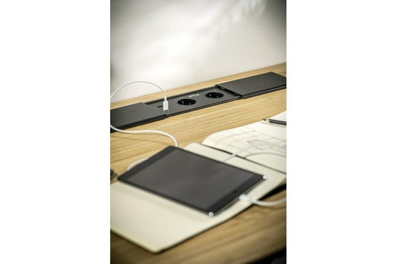 Cablu de prelungire de birou încorporat PRESTINO, 2x priză schuko, USB A+C, RJ45, HDMI, cablu 1.5m, argintiu 1208958676