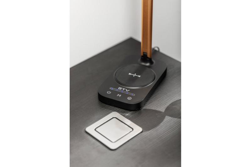 Decor Lampă de birou Bressi 8W 450lm AC220-240V 3-CCT Încărcare wireless USB PF>0 5 RA>80 Negru / Aur 1208962479