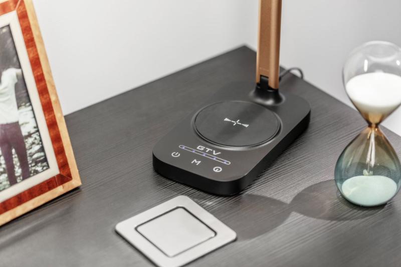 Decor Lampă de birou Bressi 8W 450lm AC220-240V 3-CCT Încărcare wireless USB PF>0 5 RA>80 Negru / Aur 1208962479