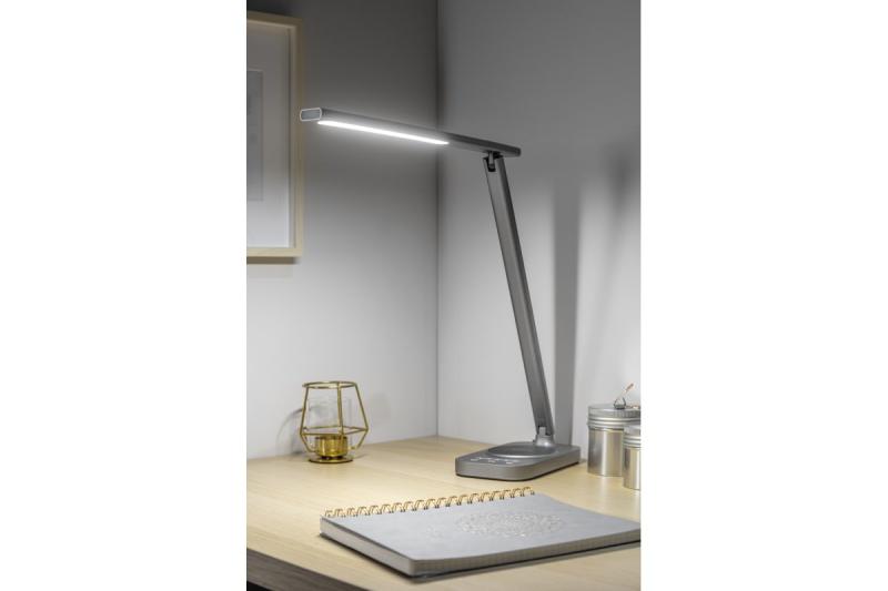 Decor Lampă de birou Bressi 8W 450lm AC220-240V 3-CCT Încărcare wireless USB PF>0 5 RA>80 Gri 1208962480
