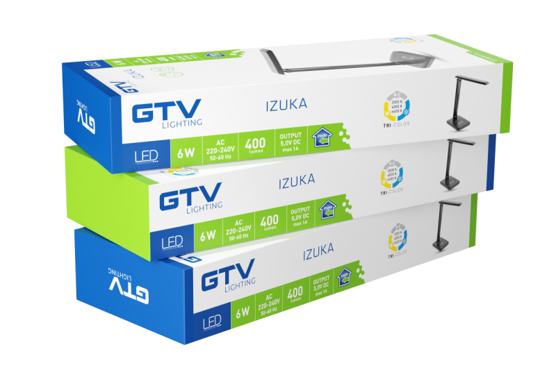 Decor Lampă de birou cu LED IZUKA 6W 400lm AC220-240V 50/60Hz încărcător inductiv CCT negru. 1208962497