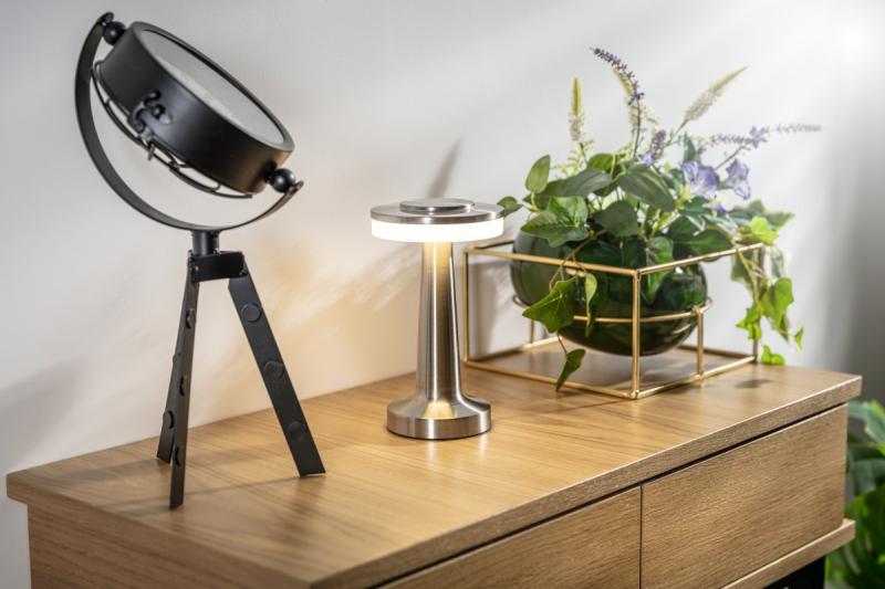 Decor Lampă de birou Monum 3W 200lm DC 5V 1A 3000 K 3 buc. Reglare intensitate baterie 1800 mAh inox. 1208962503