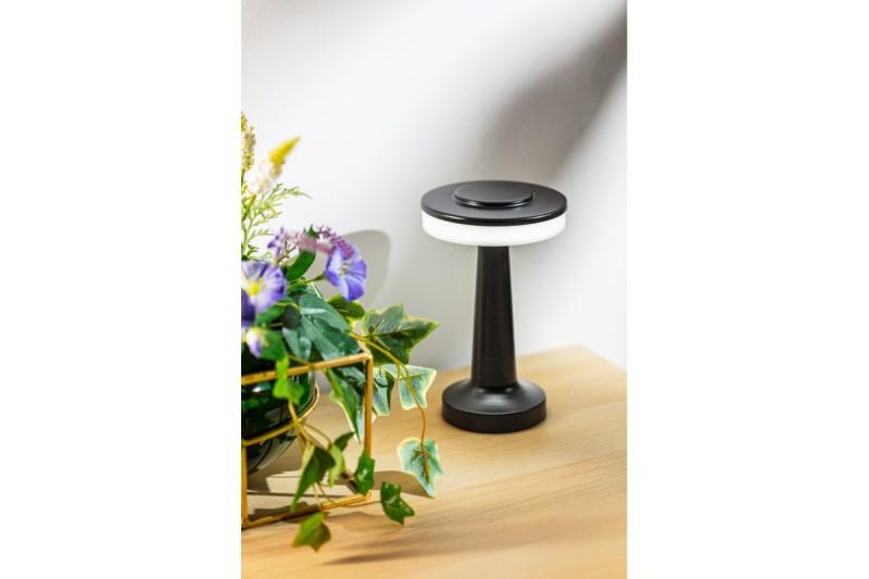 Decor Lampă de birou Monum 3W 200lm DC 5V 1A 3000 K 3 grade. Baterie reglabilă de 1800 mAh, culoare neagră. 1208962504