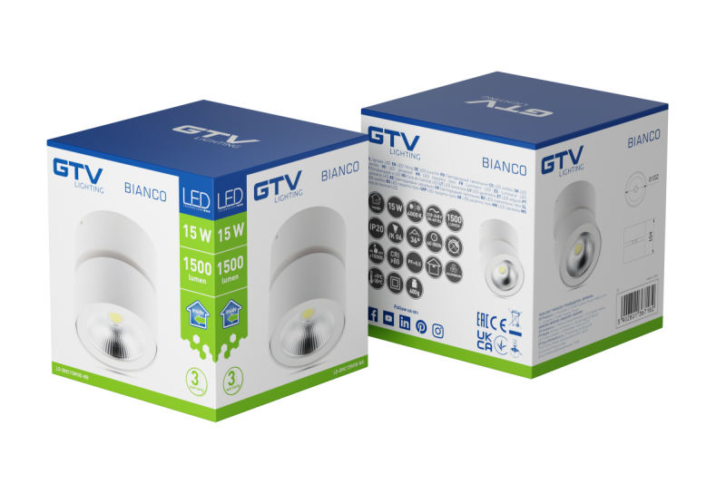 Decor Lumină LED FIXĂ BIANCO 15W 1500lm AC220-240V 50/60 Hz PF> 0.5 Ra≥80 IP20 IK06.36 ° 4000K alb rotund 1208962667