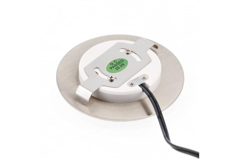 Decor Luminărie pentru scări cu LED-uri ESCADA OB DC12V, cu capac rotund mat, 0,8W, 70lm, 4000K, cablu inox de 150cm.