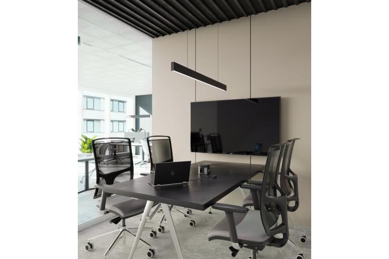 Decor Luminarul suspendat cu LED-uri LIVIA 40W 3600lm AC220-240V 50-60Hz 100° RA>80 IP20 AL/PC 4000K 120cm negru. 1208962913