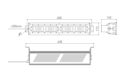 Lampă TEKSAS LED Highbay, 100W, 12000lm, AC100-240V, 50/60Hz, IP 65, unghiul fasciculului 60o, 4000K, gri 1208963207