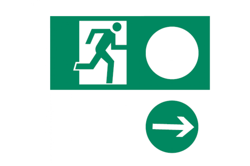 Semn de ieșire de urgență universal, 150X300 1208963659