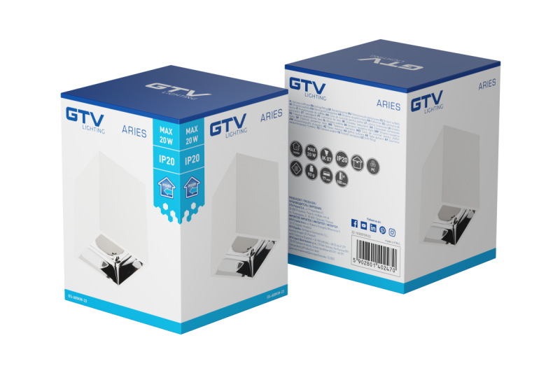 Decor Luminarul de tavan ARIES PC 77x100mm IP20 max 20W pătrat alb/crom 1208963817