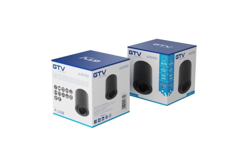 Decor Lustră de tavan AVEIRO din aluminiu 80x85mm IP20 max 20W rotundă, neagră. 1208963830