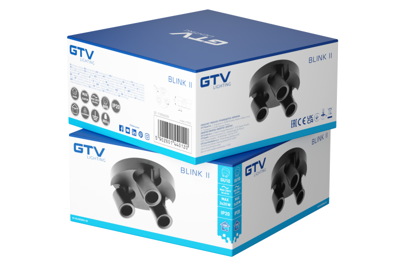 Decor Lustră de tavan BLINK II max. 250V 50/60 Hz GU10 max. 20W*3 IP 20 negru triplu 1208963848