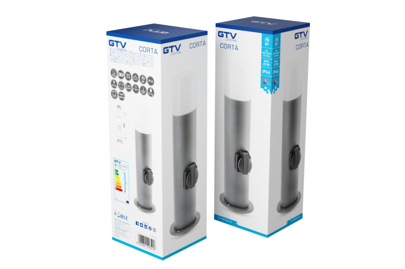 Decor Lampă de grădină CORTA-P 40 E27 MAX.25W IP44 AC220-240V 50-60Hz soclu max. 3000W bollard grafit 1208963861