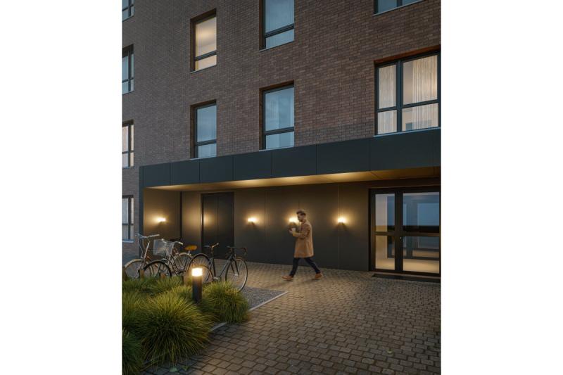 Decor Lampa de perete dreaptă superioară pentru grădină LARGO-AU E27 MAX.15W IP44 AC220-240V 50-60Hz, culoare grafit 1208963916