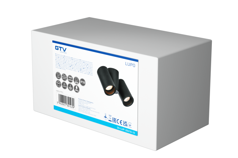 Decor Lustră de tavan LUPO din aluminiu 17.5x5.6x11.5 IP20 2*GU10 max. 50W rotundă neagră 1208963926