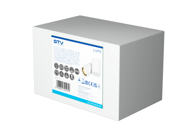 Decor Lustră de tavan LUPO din aluminiu 11.6x5.6x11.5 IP20 1*GU10 max. 50W rotundă albă 1208963927