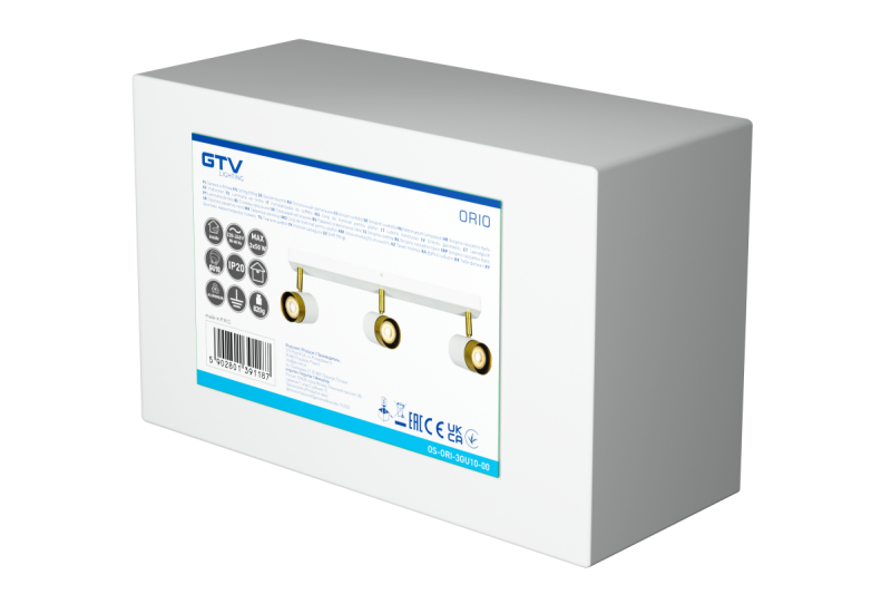 Decor Lustră de tavan ORIO din aluminiu 43.0x5.5x14.0 IP20 3*GU10 max. 50W rotundă albă 1208963966