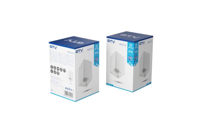 Decor Lustră de tavan RESTO PC 80x80x125mm IP20 max 20W pătrată albă. 1208963988