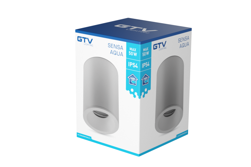 Decor Lampă de tavan SENSA AQUA alum 85x115 IP54 max 50W circulară gri. 1208964008