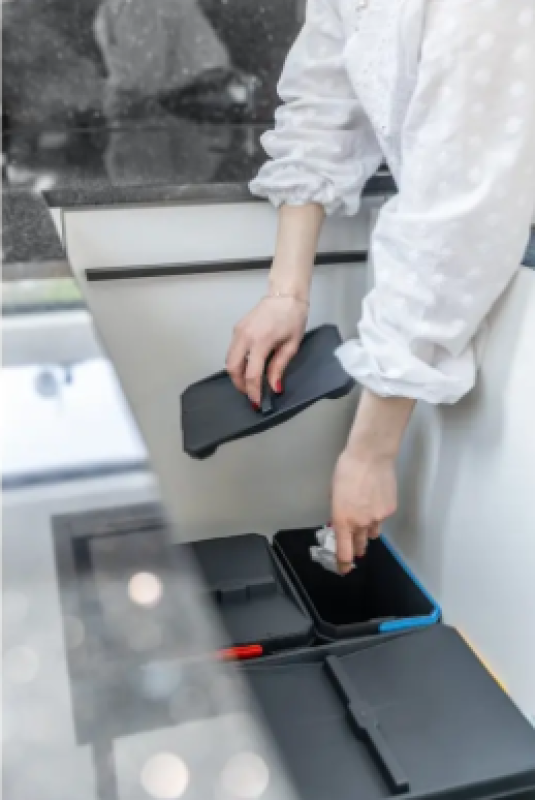 Garbi Basket B-60-3 sorteerafvalsystem voor lade van 60 cm inclusief houder en 3 afvalbakken 1208964399