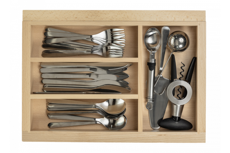 Decor Cutle Tăvi pentru tacâmuri Reglabil Inserție pentru dulapuri de 400-600mm Culoare Fag 1208966289