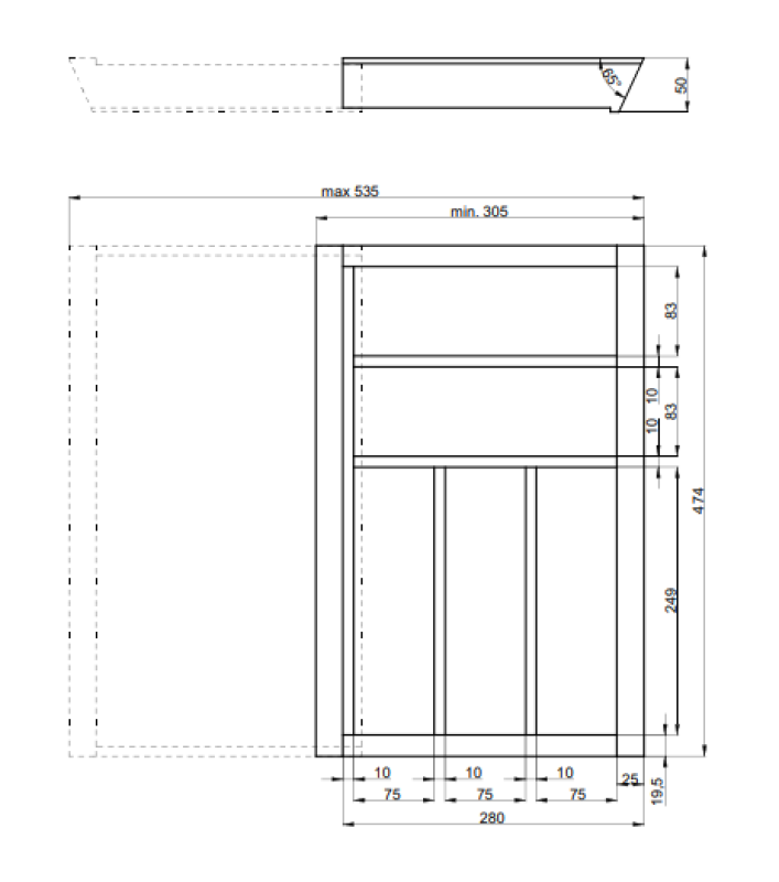 Decor Cutle Tavă pentru tacâmuri Raft pentru tacâmuri reglabil Culoare: Fag 1208966290