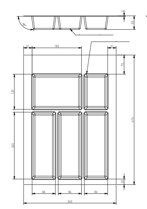 Decor Cutle Tăviță pentru tacâmuri Inserție pentru sertarul de bucătărie 400 Antracit 1208966374