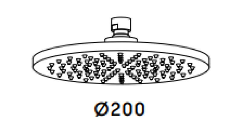Duș principal Waterevolution Flow 200mm PVD Aur Deschis T1643WGE