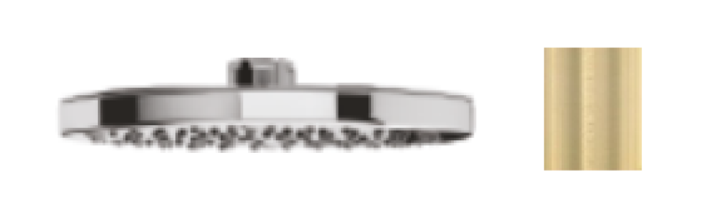 Duș principal Waterevolution Flow 200mm PVD Aur Deschis T1643WGE