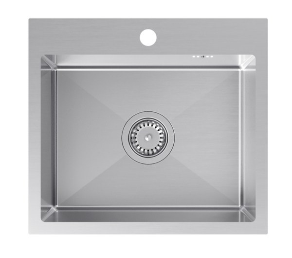 Quadri Dixton 50 chiuvetă din inox 500x450 mm cu orificiu pentru robinet montaj 1208967081