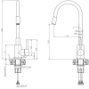 Quadri Dixton 40 set met RVS spoelbak 400x450 mm met kraangat opbouw en keukenkraan Quadri Bristol RVS