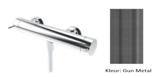 Waterevolution Flow termostaat voor de douche met doucheset PVD gun Metal T140TNGME