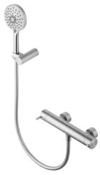 Waterevolution Flow thermostaatkraan voor de douche met rond douchegarnituur RVS T140TNRIE