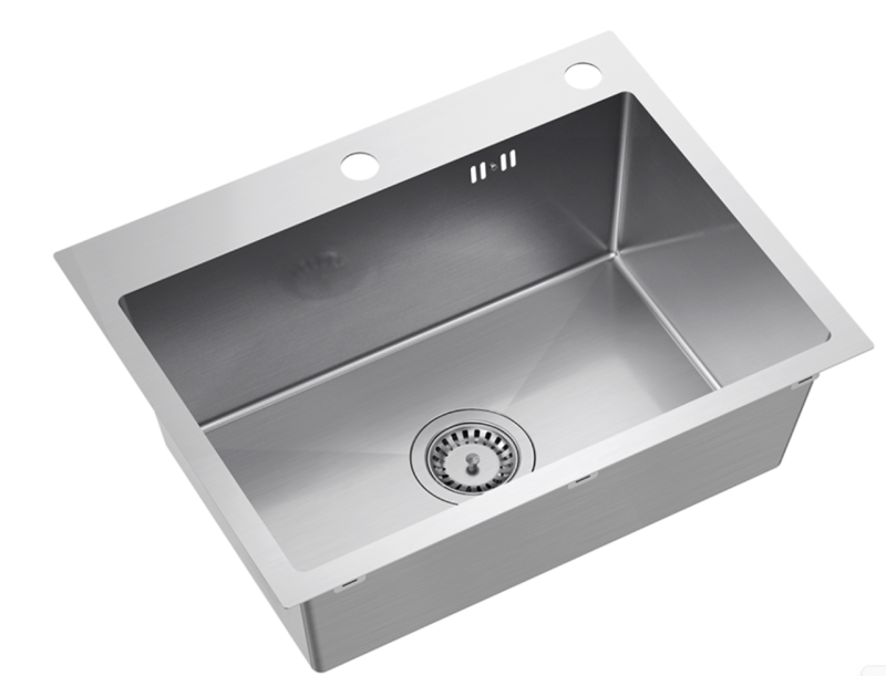 Quadri Dixton 60 chiuvetă din inox 580x450 mm cu orificiu pentru robinet și accesoriu 1208967194