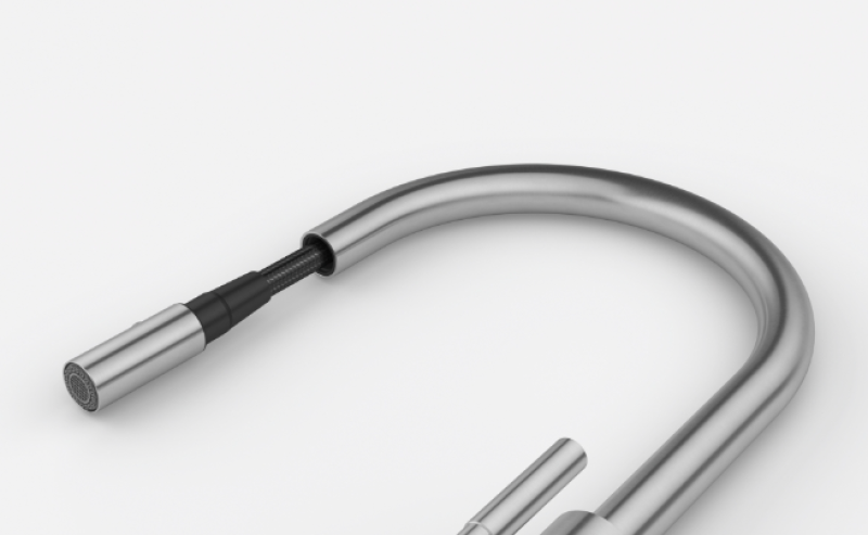 Franke Mythos Masterpiece Baterie de bucătărie cu duză in forma de J și retractabilă complet din oțel inoxidabil 115.0711.554