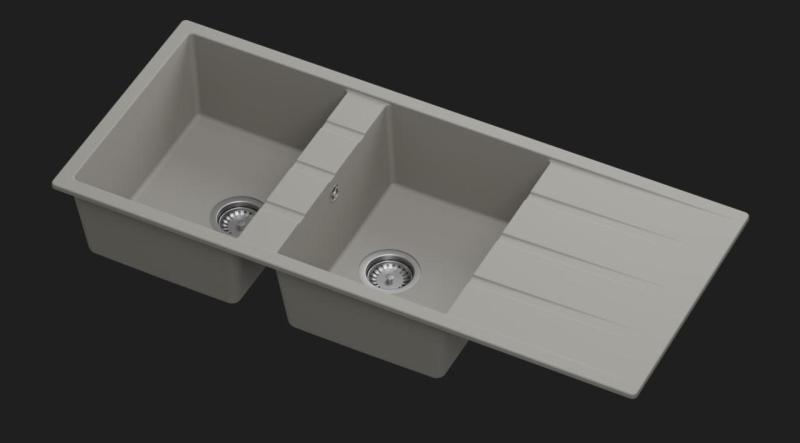 GraniteMy Universele spoelbakken Quartz Graniet kleurstaal TAUPE 1208967247