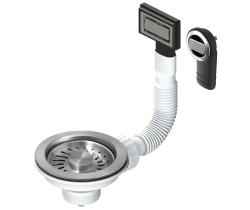 Set de dopuri pentru chiuvetă Granitemy din oțel inoxidabil periat, set de scurgere pentru chiuvetă incl. suprafață rotundă și dreptunghiulară 1208967254