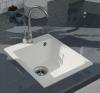 GraniteMy Bremen granieten spoelbak 40x50 cm wit opbouw, onderbouw en vlakbouw met kraangatbank met rvs plug 1208967284