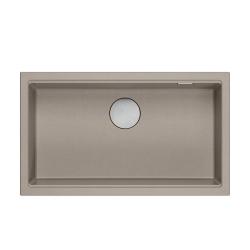 Quadri Newport II chiuvetă mare și adâncă granit montaj pe blat și sub blat taupe chiuvetă 76x45cm cu dop din inox 1208967310